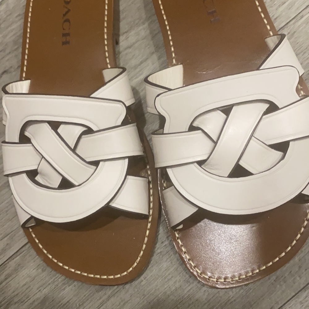 Coach sandals in real leather upper cream color. Only worn once for a date. - Picture 3 of 8